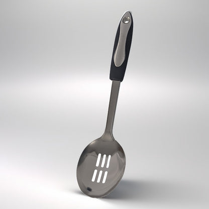 EFG Home, Rubber Handle Stainless Steel Slotted Spoon 3