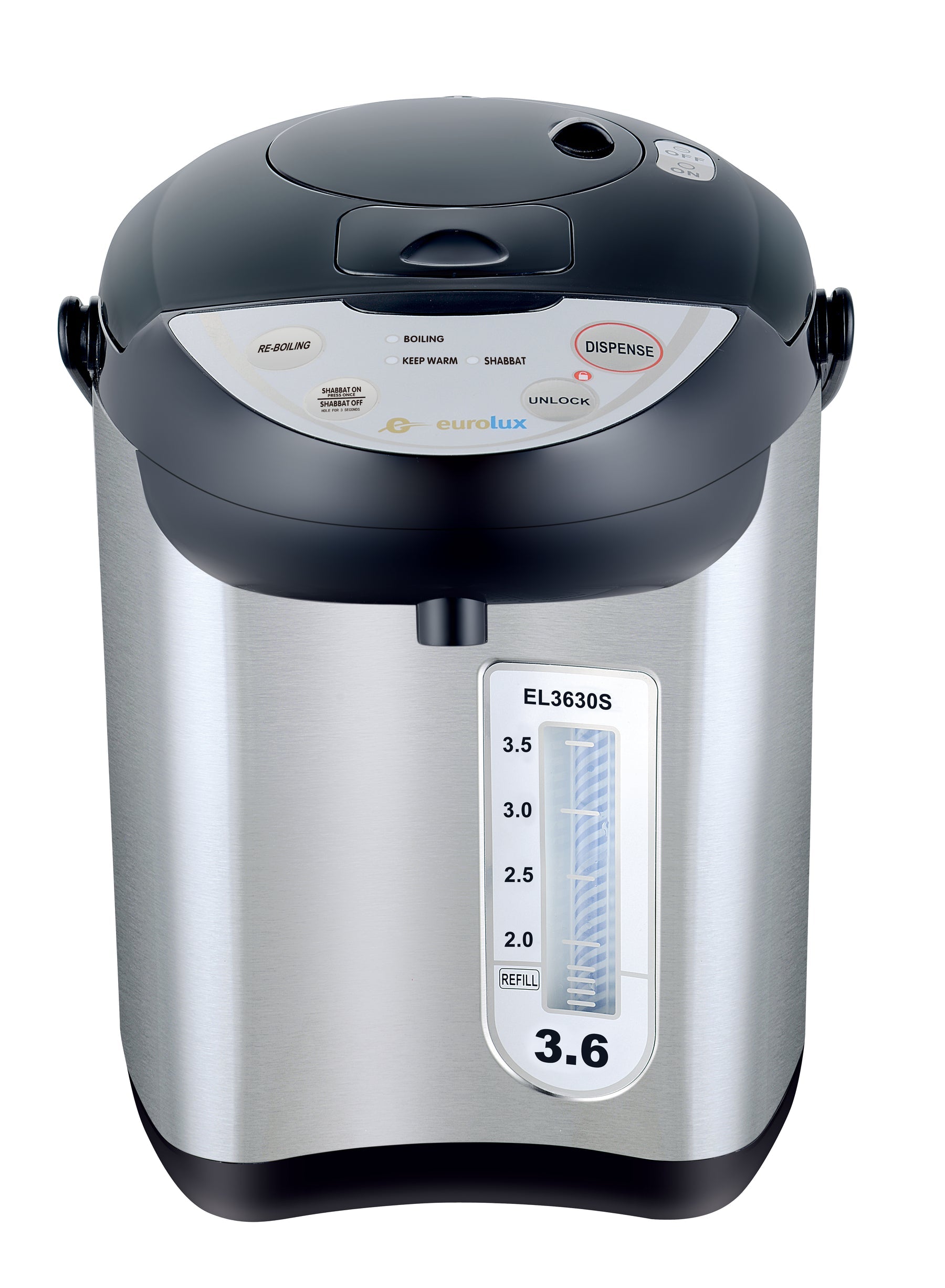 Eurolux 3.6wt Black SS Hot Water Urn