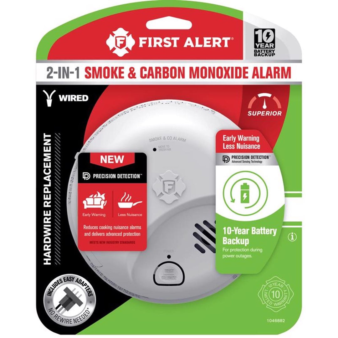 First Alert Smoke & Carbon Monoxide Alarm Hardwire W/Kidde Adapter