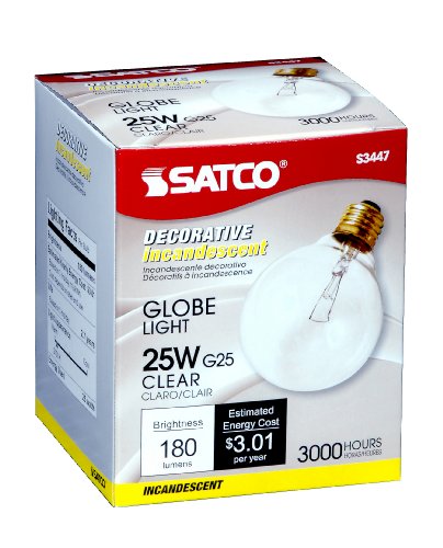 G25 GLOBE- MED.BASE- 25w CLEAR 1
