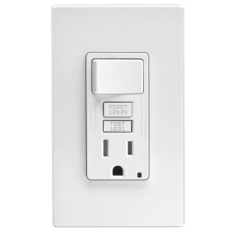 GFI SWTCH&WLPLT WHT 15A