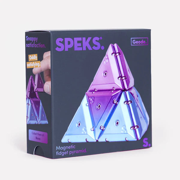 Speks Geode Magnetic Fidget Toy - Pyramid - Chrome Purple