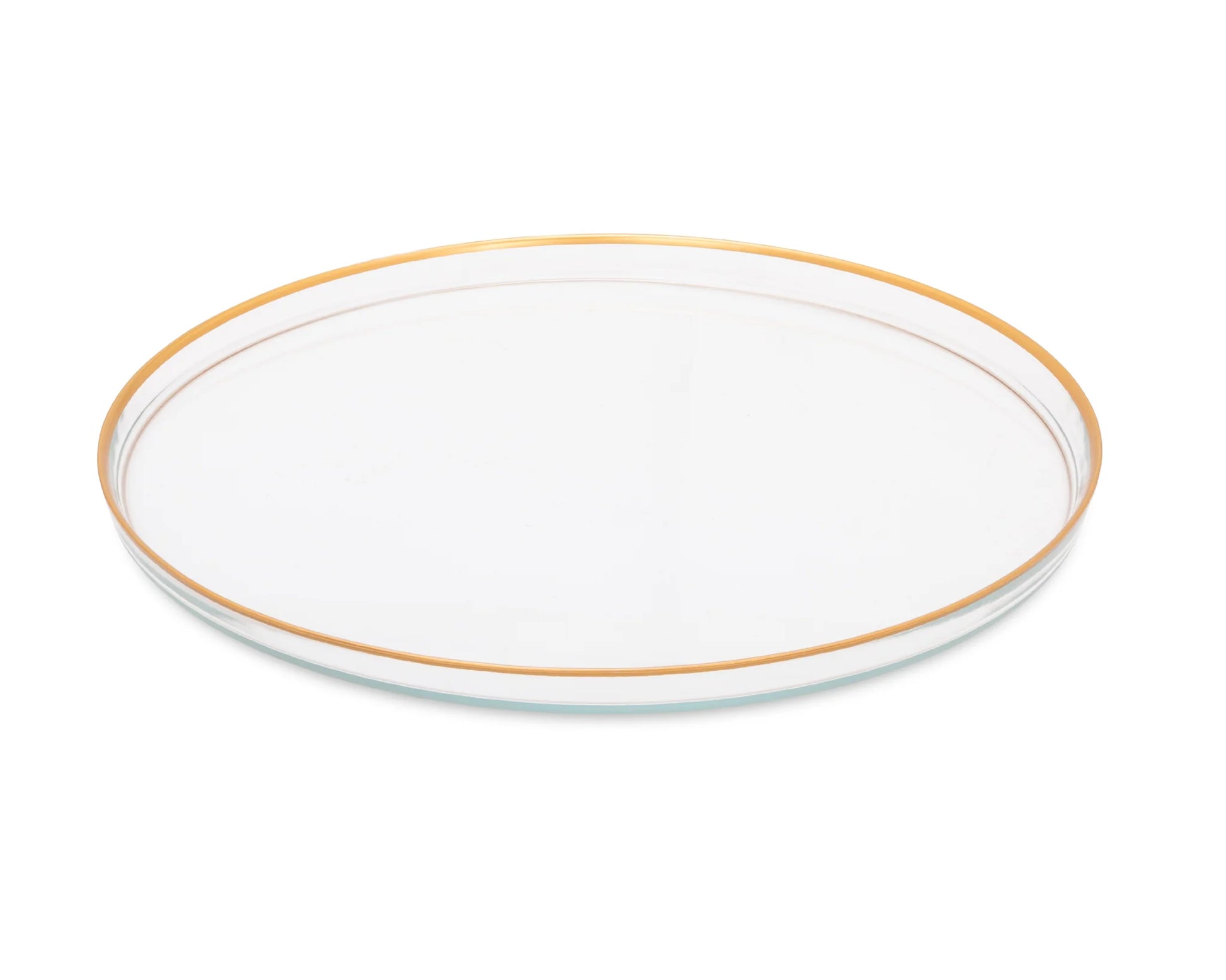 Glass Charger With Gold Rim 12.75" Round