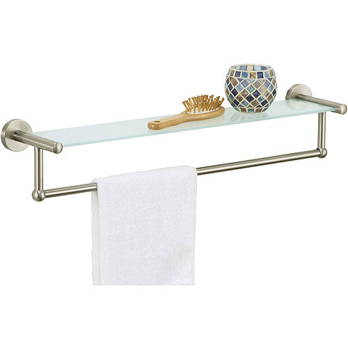 Glass Shelf with Towel Bar