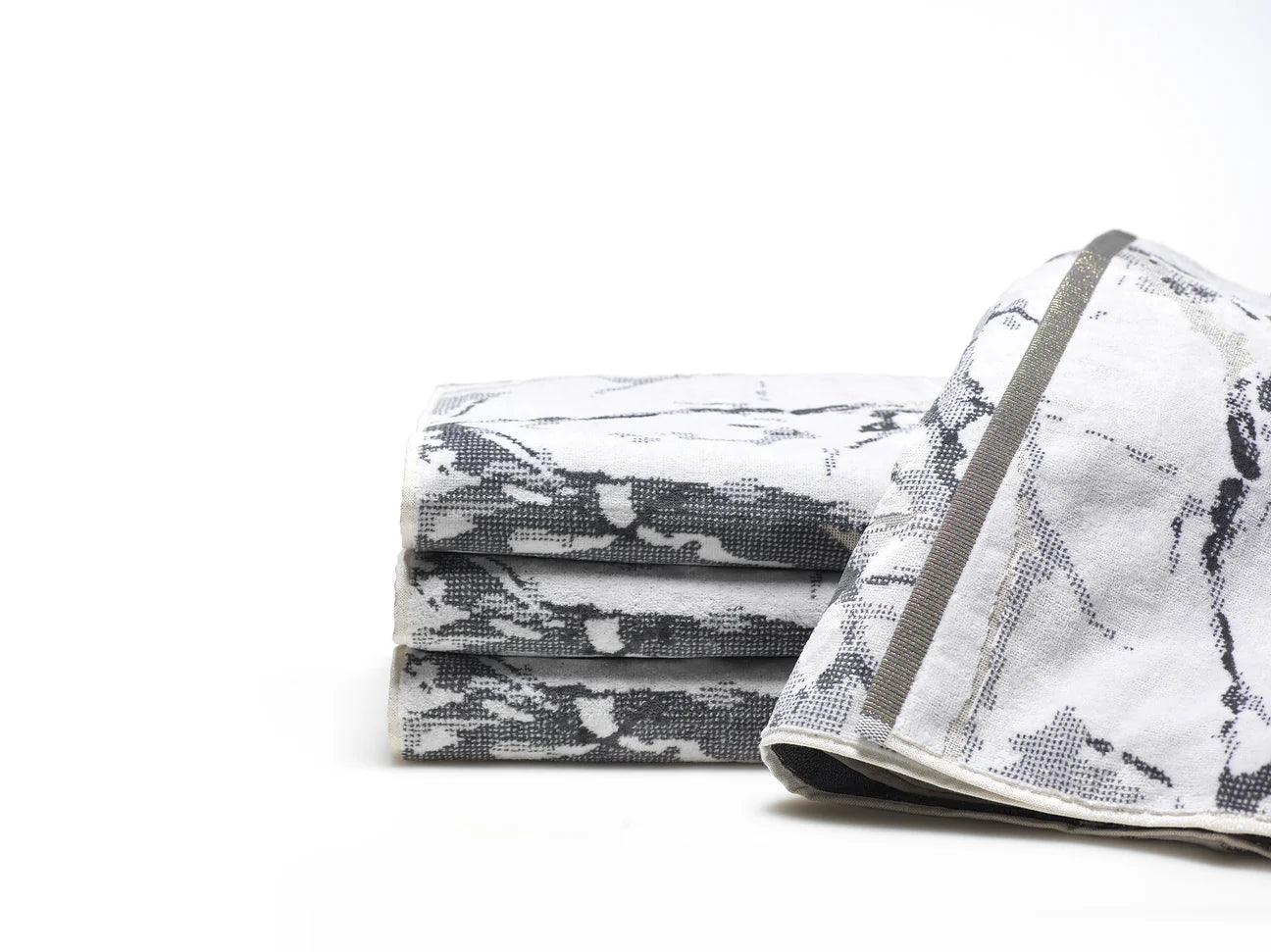 Granite White /Gray /Metallic Hand Towel 1