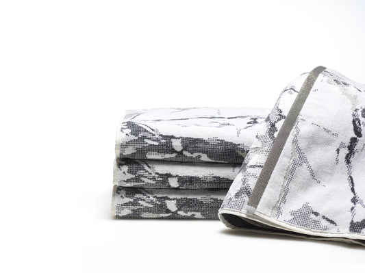 Granite White /Gray /Metallic Hand Towel 1