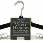 HANGER-VELVET-W-CLIPS PK/6 1