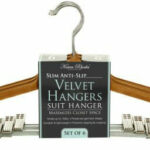 HANGER-VELVET-W-CLIPS PK/6 1