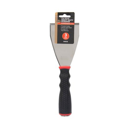 HEAVY DUTY EXTENDABLE FLAT BLADE SCRAPER STAINLESS 2