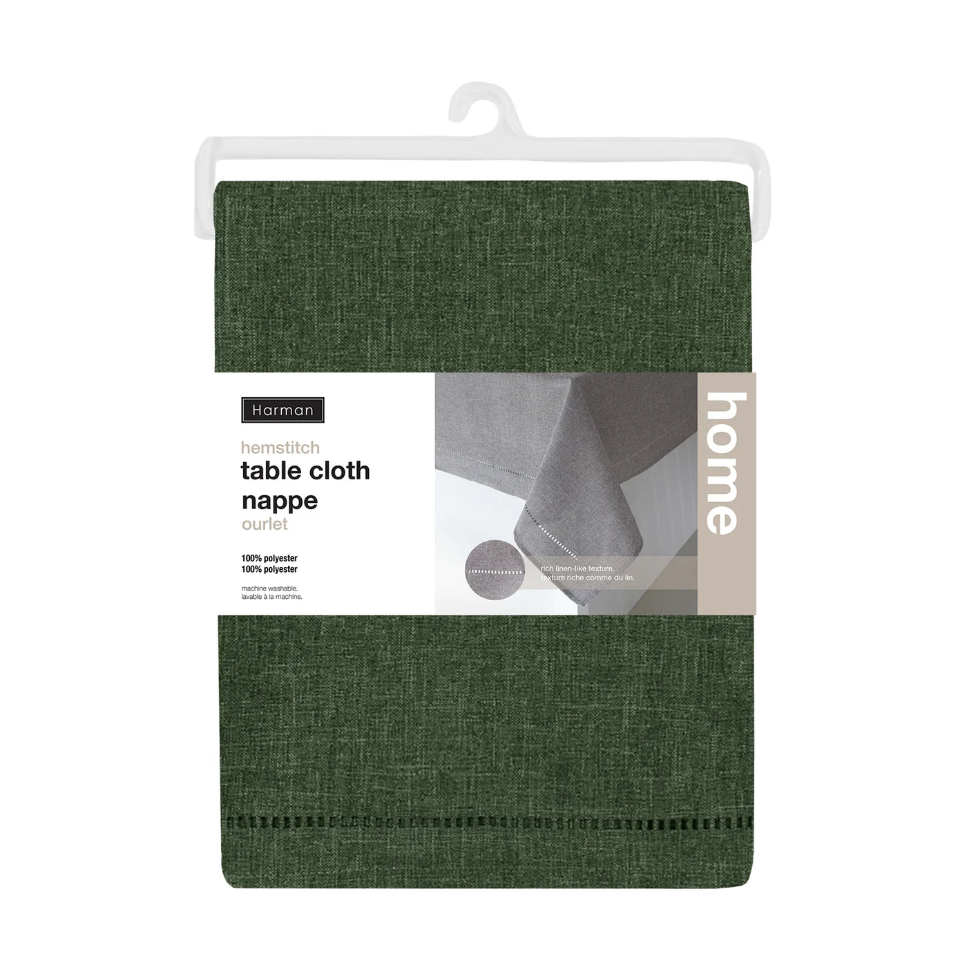Hemstitch Tablecloth, Green, 60x90 1