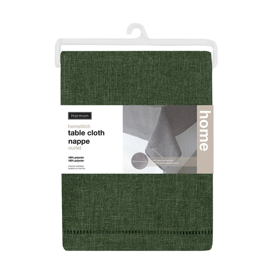 Hemstitch Tablecloth, Green, 60x90 1