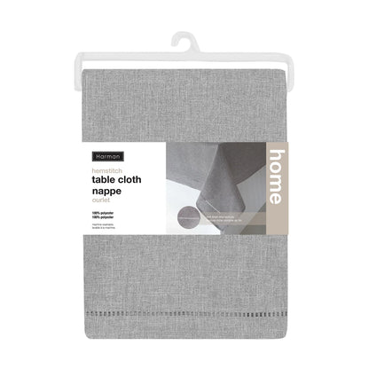 Hemstitch Tablecloth, Grey, 60x90 1