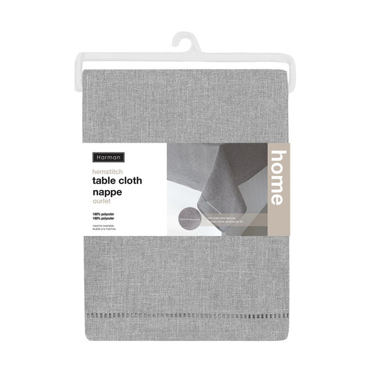 Hemstitch Tablecloth, Grey, 60x90 1