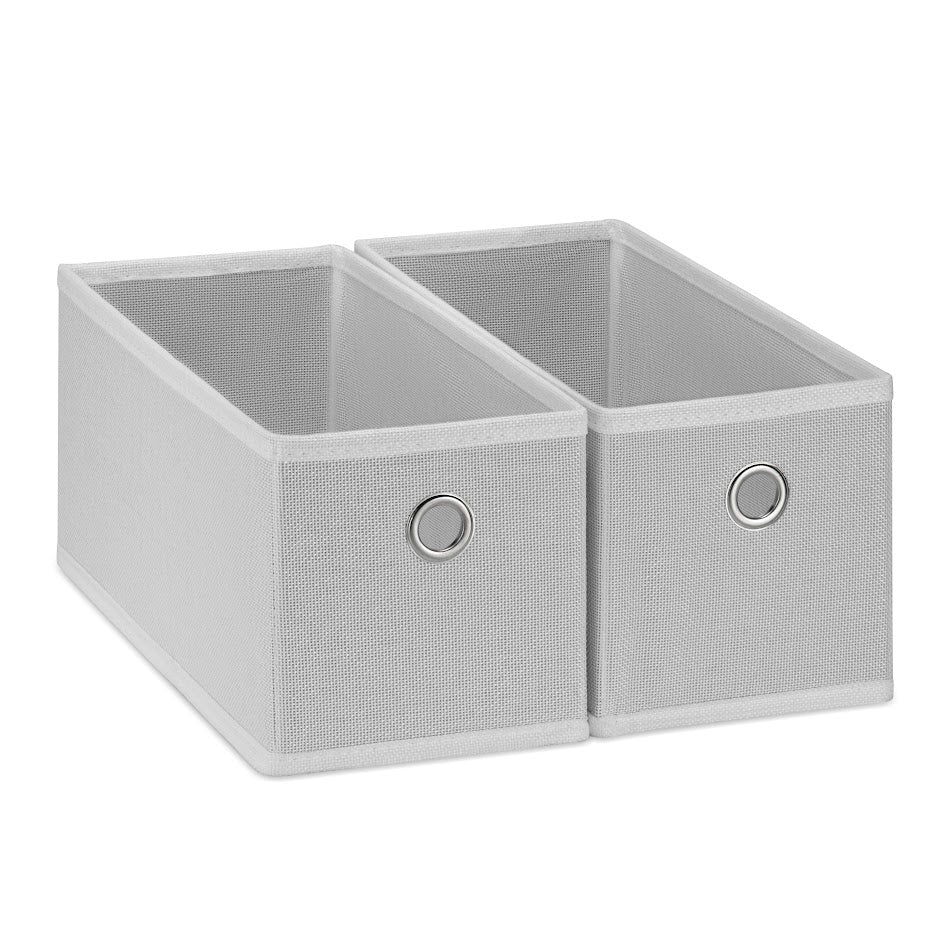 HomeHaven Fabric Bins (Grey, W6"xH6"xL13.75')