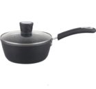 Millvado - Rainbow Black, Non Stick Pot /W Glass Lid, Soft Grip Handle 2.5 Qt