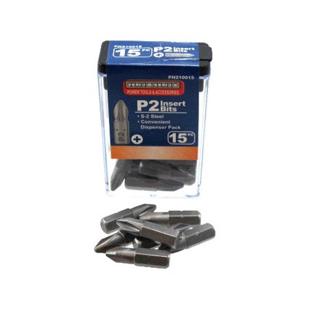 INSERT BIT #2 X 1" PHILLIPS S-2 STEEL 15 PER CLEAR 1