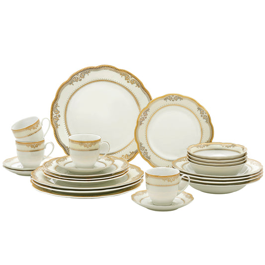 ISABELLA DESIGN Porcelain  24 PIECE Service For 4 1