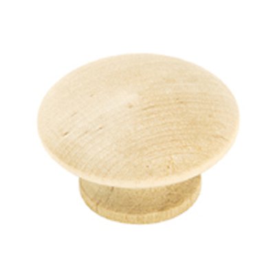 KNOB WOOD 1.5" RD PK2