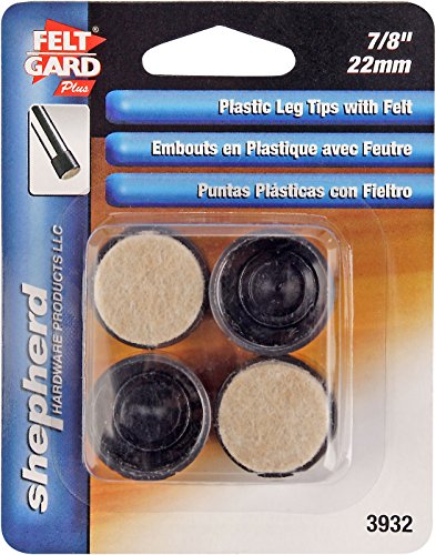 LEG TIP-PLASTIC-w/FELT-7/8"-