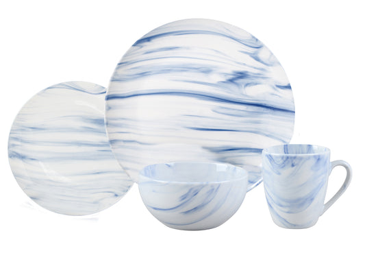 Blue Marble 16 Pc Porcelain