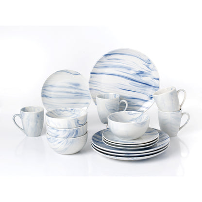 Blue Marble 16 Pc Porcelain