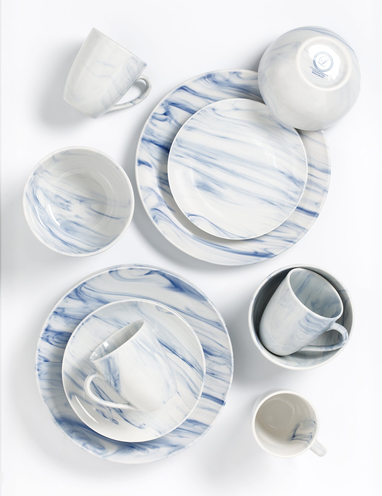 Blue Marble 16 Pc Porcelain