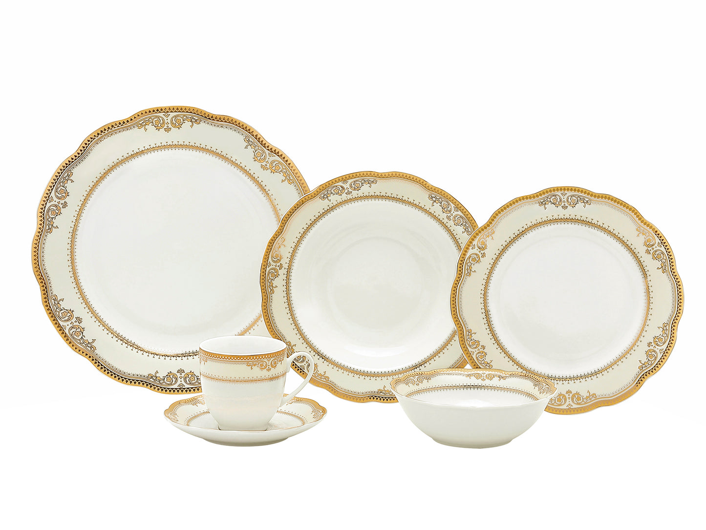 ISABELLA DESIGN Porcelain  24 PIECE Service For 4