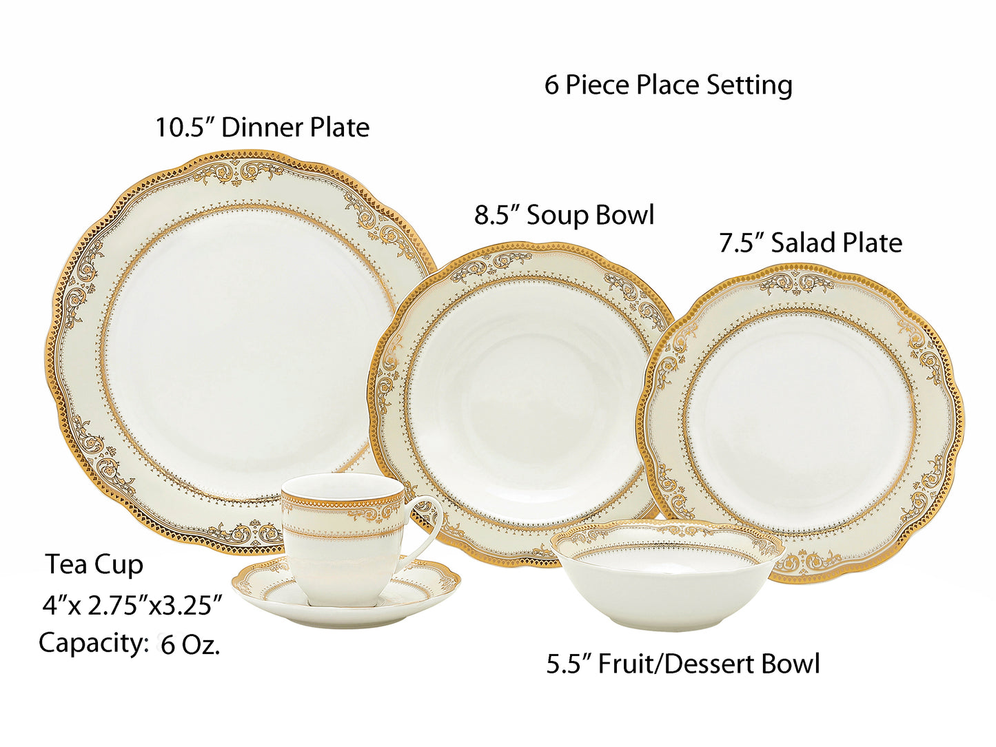 ISABELLA DESIGN Porcelain  24 PIECE Service For 4