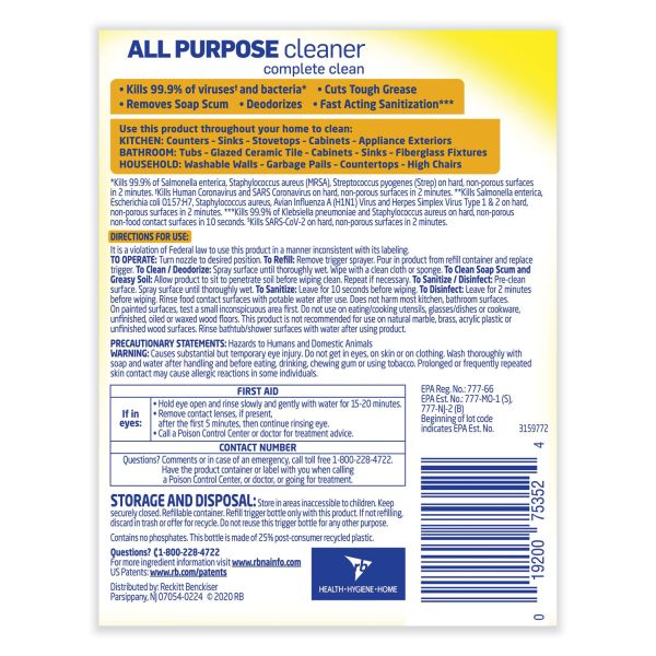 LYSOL All Purpose Cleaner- 32oz-Lemon 9