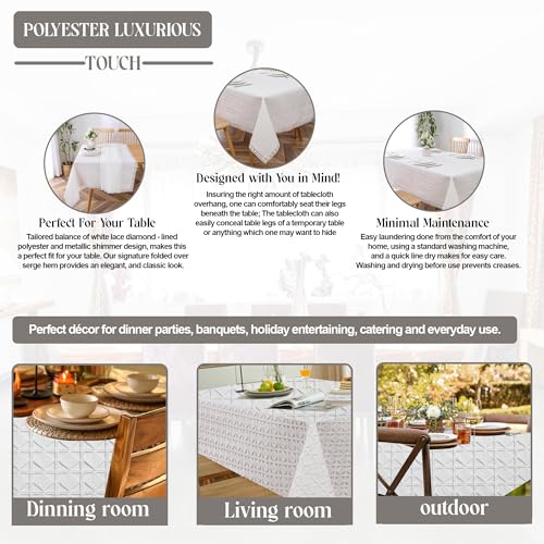 Lace Diamond Tablecloth 70x108 4