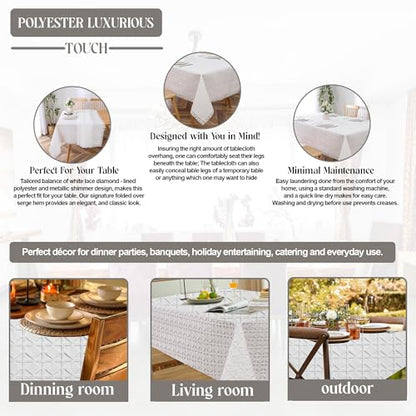 Lace Diamond Tablecloth 70x108 4