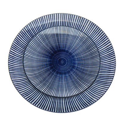 Laura Blue Porcelain 12 Piece Dinnerware Set, Service For 4 3