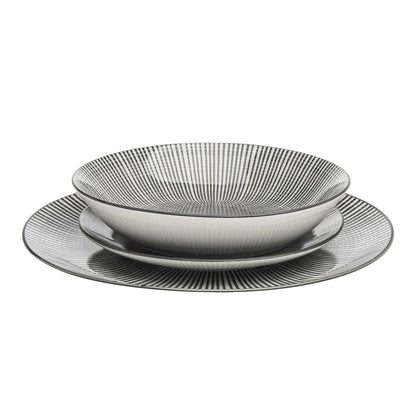 Laura Grey Porcelain 12 Piece Dinnerware Set, Service For 4 2