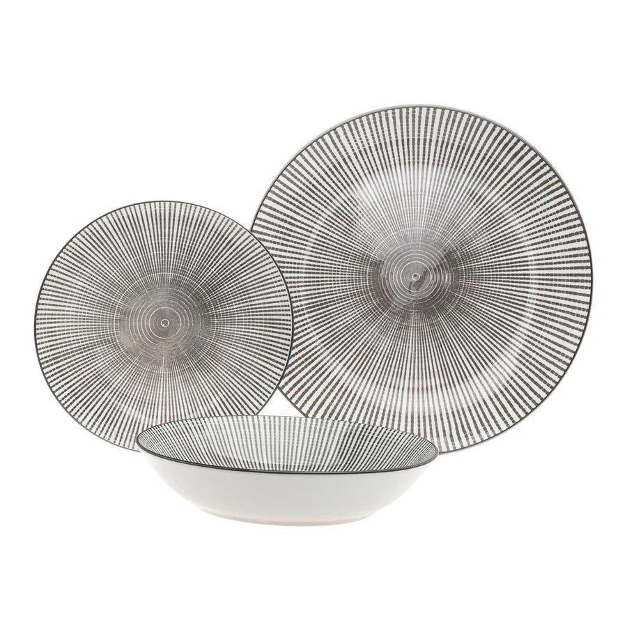 Laura Grey Porcelain 12 Piece Dinnerware Set, Service For 4 4