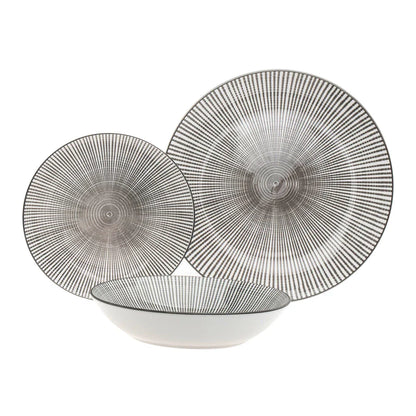 Laura Grey Porcelain 12 Piece Dinnerware Set, Service For 4 4