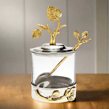 Leaf Jam Jar with Spoon