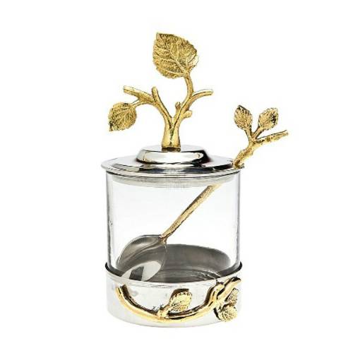 Leaf Jam Jar with Spoon