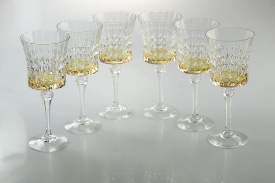 Liscio Ottico - Set of 6 Diamond Glasses with Smoked Shade on the Bottom 1