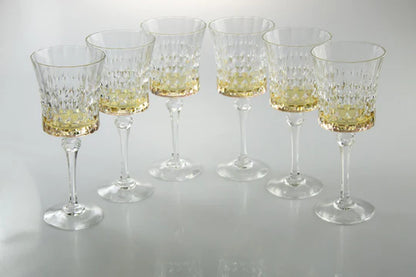 Liscio Ottico - Set of 6 Diamond Glasses with Smoked Shade on the Bottom 1