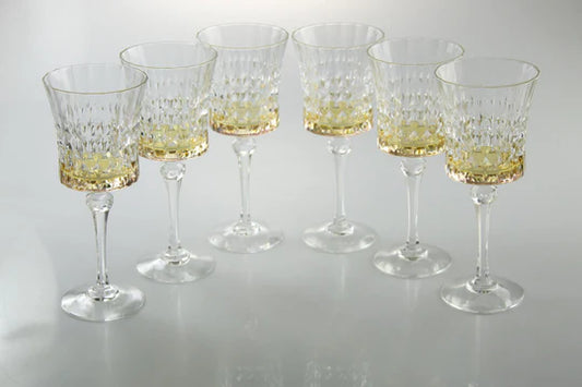 Liscio Ottico - Set of 6 Diamond Glasses with Smoked Shade on the Bottom 1