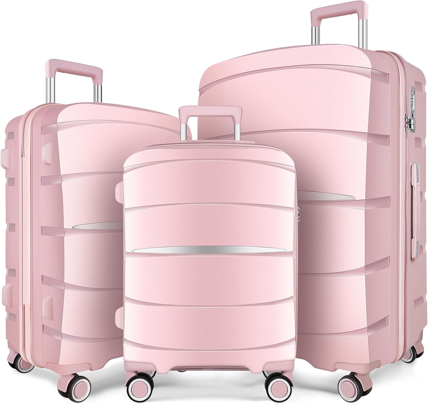 Luggage Sets with Spinner Wheels (20/24/28 Inch), PP+ABS Suitcase Sets 1