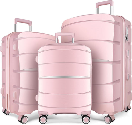 Luggage Sets with Spinner Wheels (20/24/28 Inch), PP+ABS Suitcase Sets 1