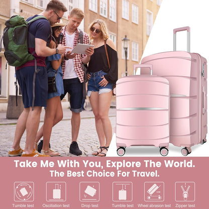 Luggage Sets with Spinner Wheels (20/24/28 Inch), PP+ABS Suitcase Sets 3