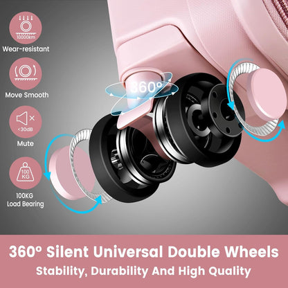 Luggage Sets with Spinner Wheels (20/24/28 Inch), PP+ABS Suitcase Sets 7