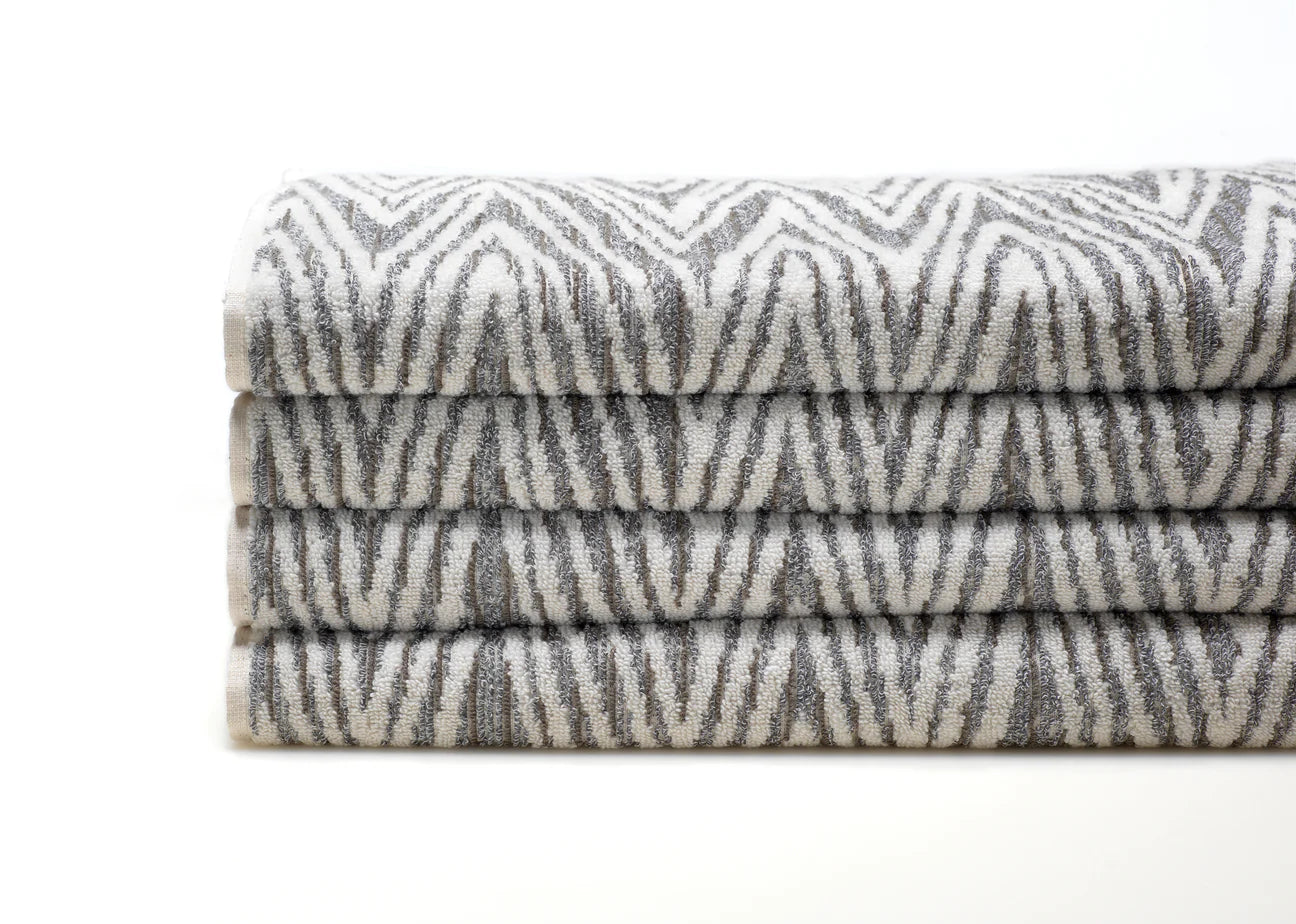 Hand Towel, Medley White Grey