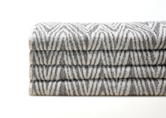 Hand Towel, Medley White Grey