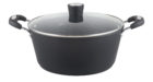 Millvado - Rainbow Black, Non Stick Pot/W Glass Lid, Soft Grip Handle 4.5 Qt