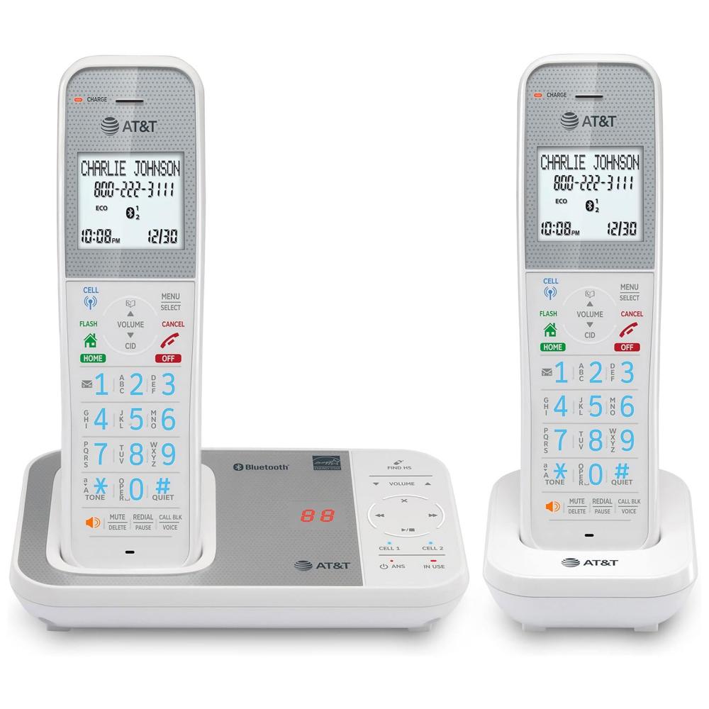 AT&T DECT 6.0 2-Handset Cordless Home Phone with Smart Call Blocker & Bluetooth Connect to Cell (DAL75211)