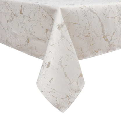 Majestic Tablecloth, Marble White with Gold Or Silver Accents, 70"x108" 1