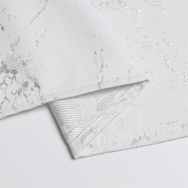 Majestic Tablecloth, Marble White with Gold Or Silver Accents, 70"x108" 5